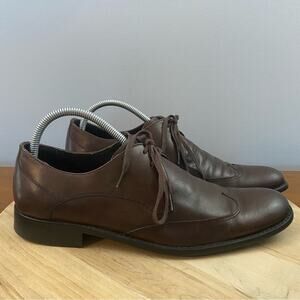 JOHN VARVATOS USA Wingtip Derby Brown Leather Dress Shoe Oxford Men’s 8.5 M